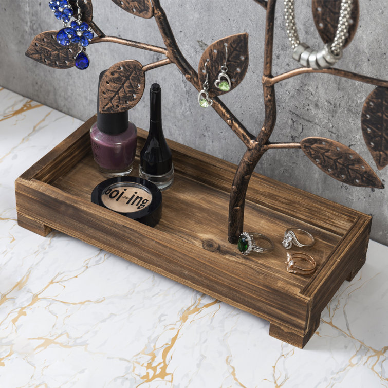 Winston Porter Jewellery Tree Stand With Wooden Ring Tray Wayfair Canada